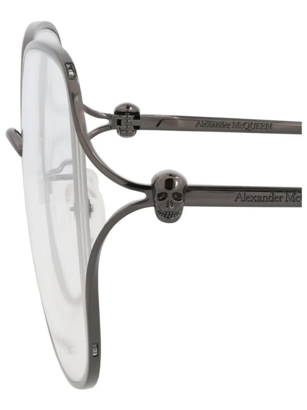 New Alexander McQueen Womens Square/Rectangle Ruthenium Ruthenium Transparent Fa